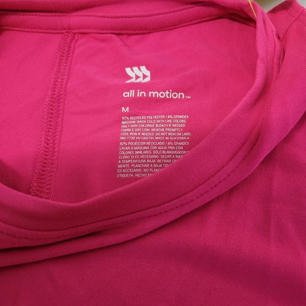 All In Motion Women's M Top Cropped Neon Pink